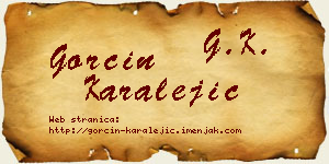 Gorčin Karalejić vizit kartica